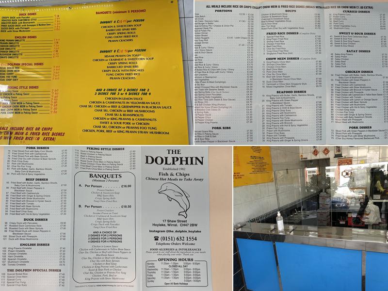The Dolphin fish and chip shop Menu