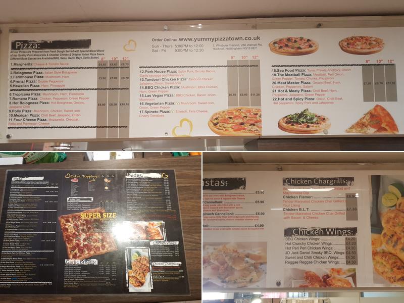Pizza Town Menu