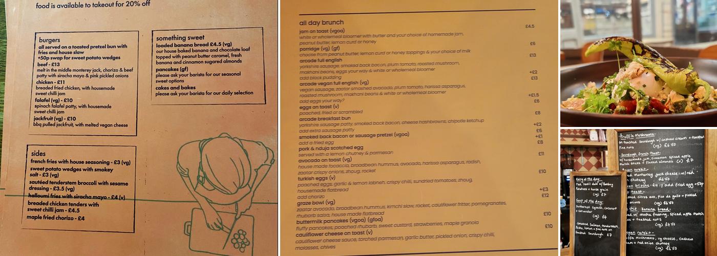 Arcade Coffee & Food Menu