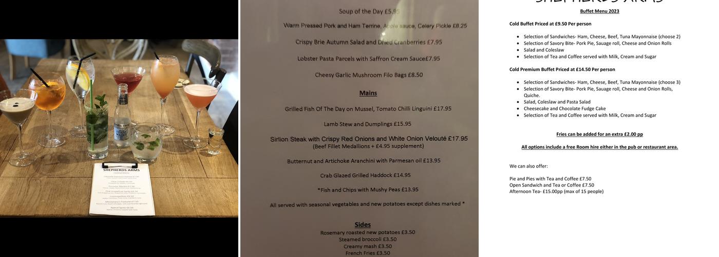 Shepherds Arms Menu