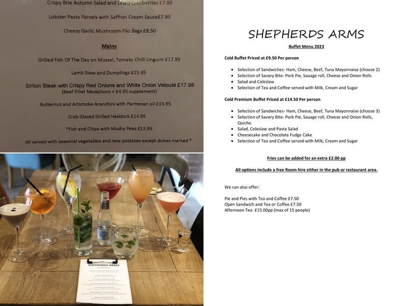 Shepherds Arms Menu