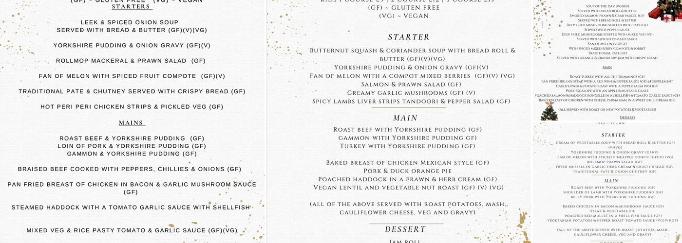 The Four Sons Inn Menu