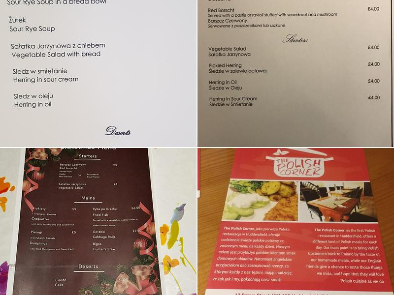 The Polish Corner Menu