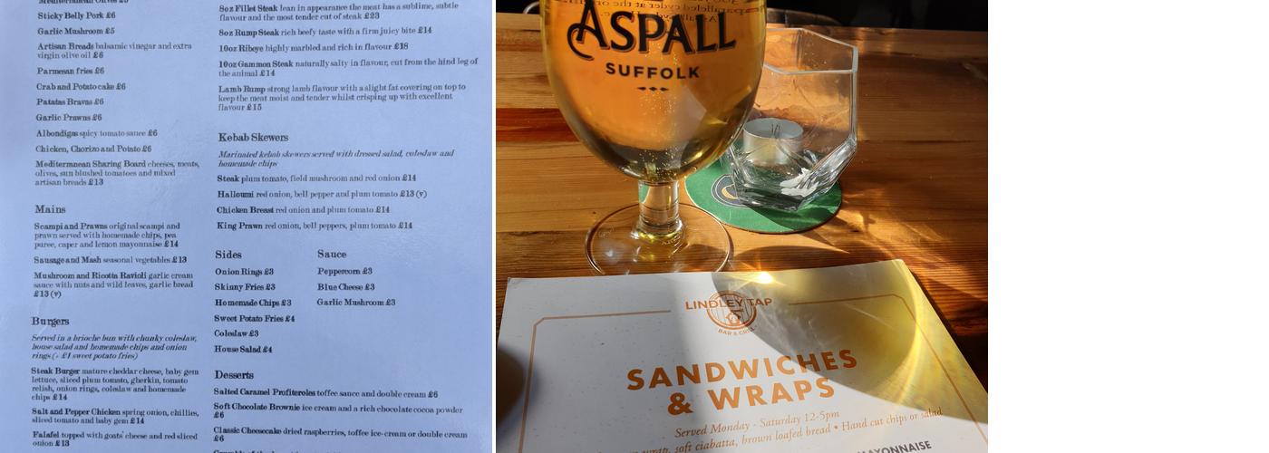 Lindley Tap Bar & Grill Menu