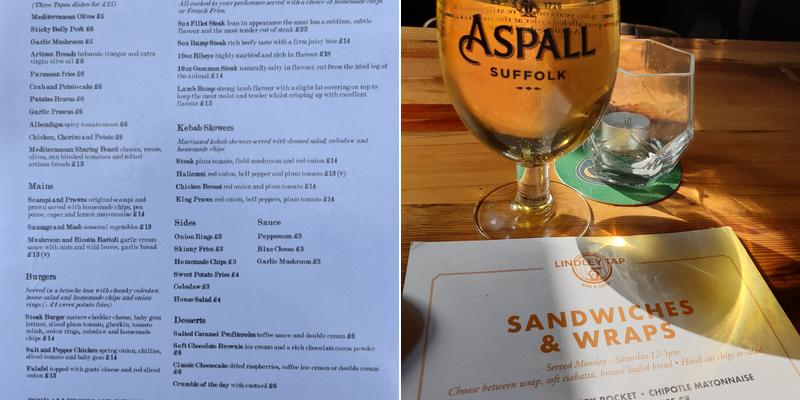 Lindley Tap Bar & Grill Menu