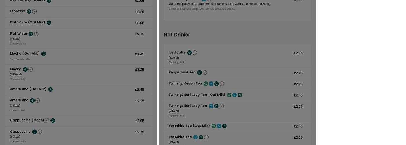 Revolution Huddersfield Menu