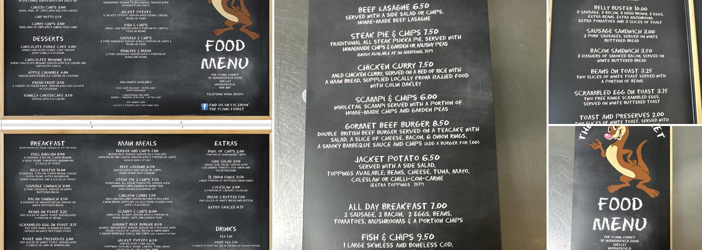 The Flying Ferret Menu