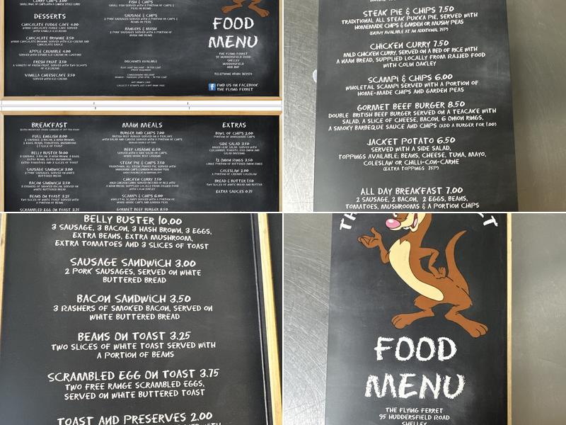 The Flying Ferret Menu