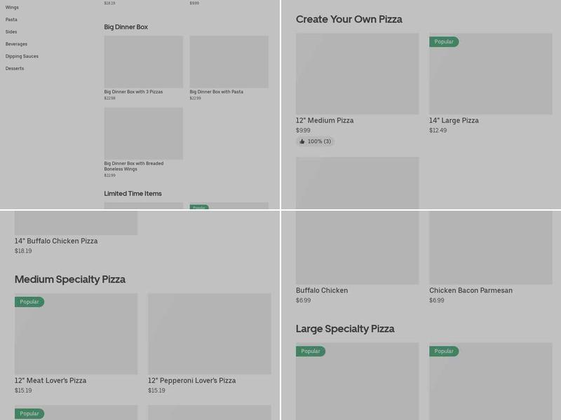 Pizza Hut Menu