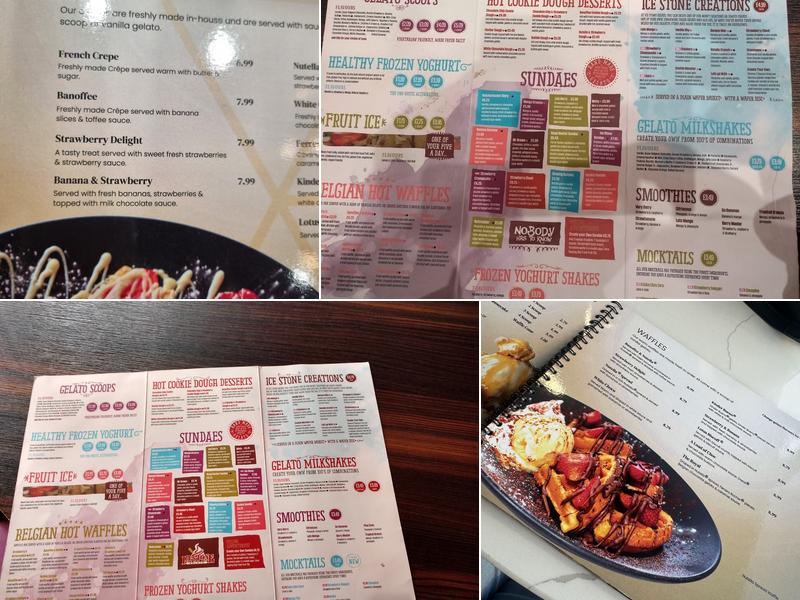 Icestone Gelato Menu