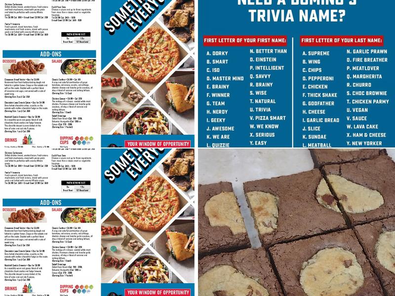 Domino's Pizza Menu