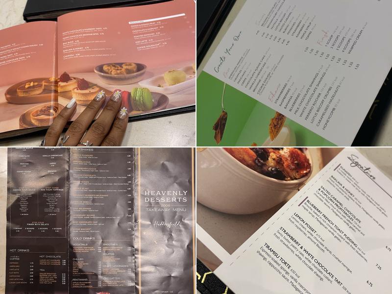Heavenly Desserts Huddersfield Menu