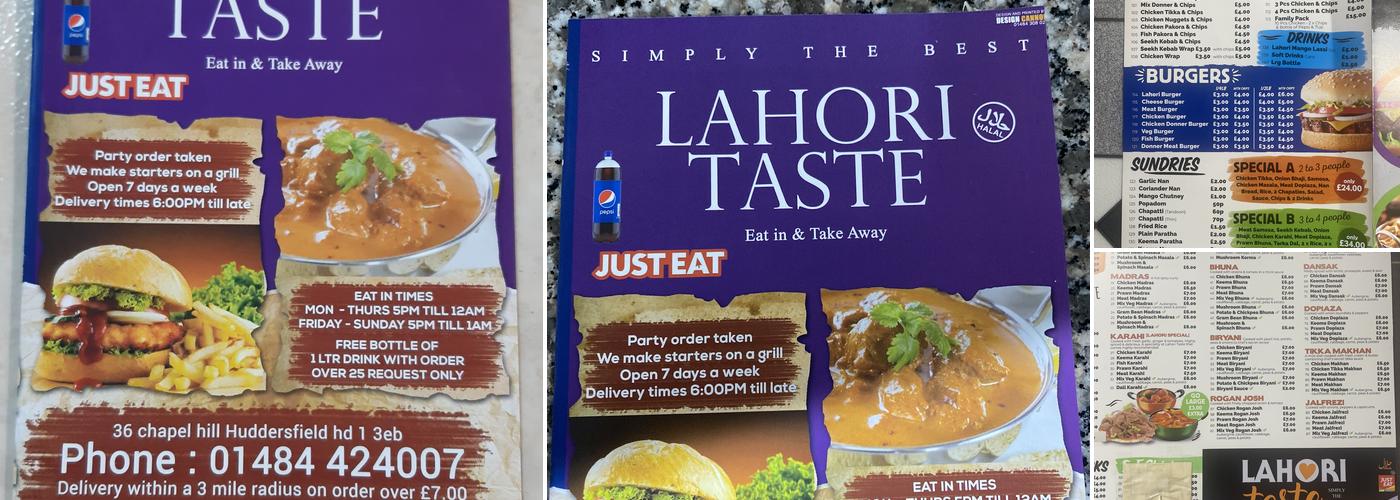 Lahori Taste Menu