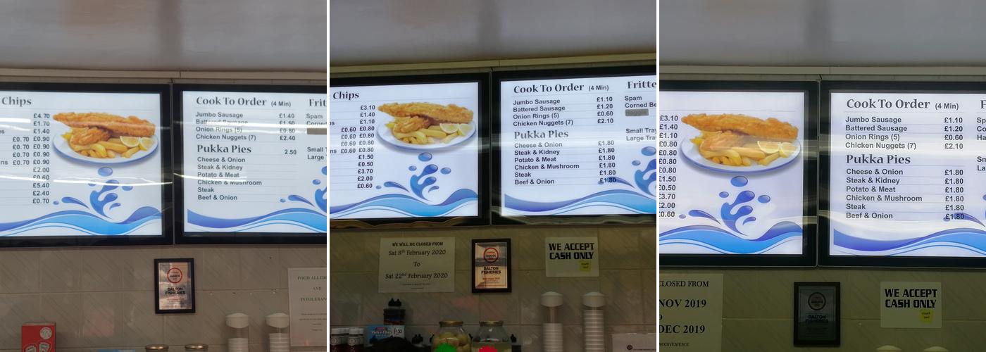 Dalton Fisheries Menu