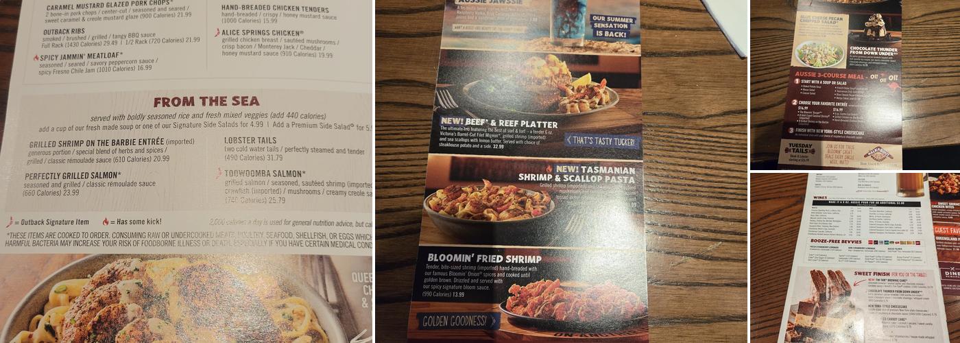 Outback Steakhouse Menu