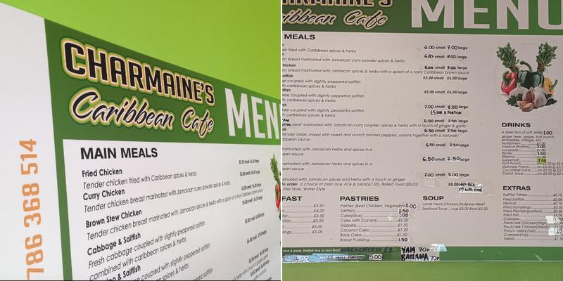 Charmaine's Caribbean Cafe Menu