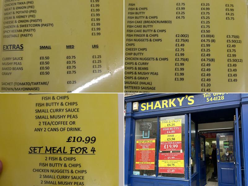 Sharky's Menu