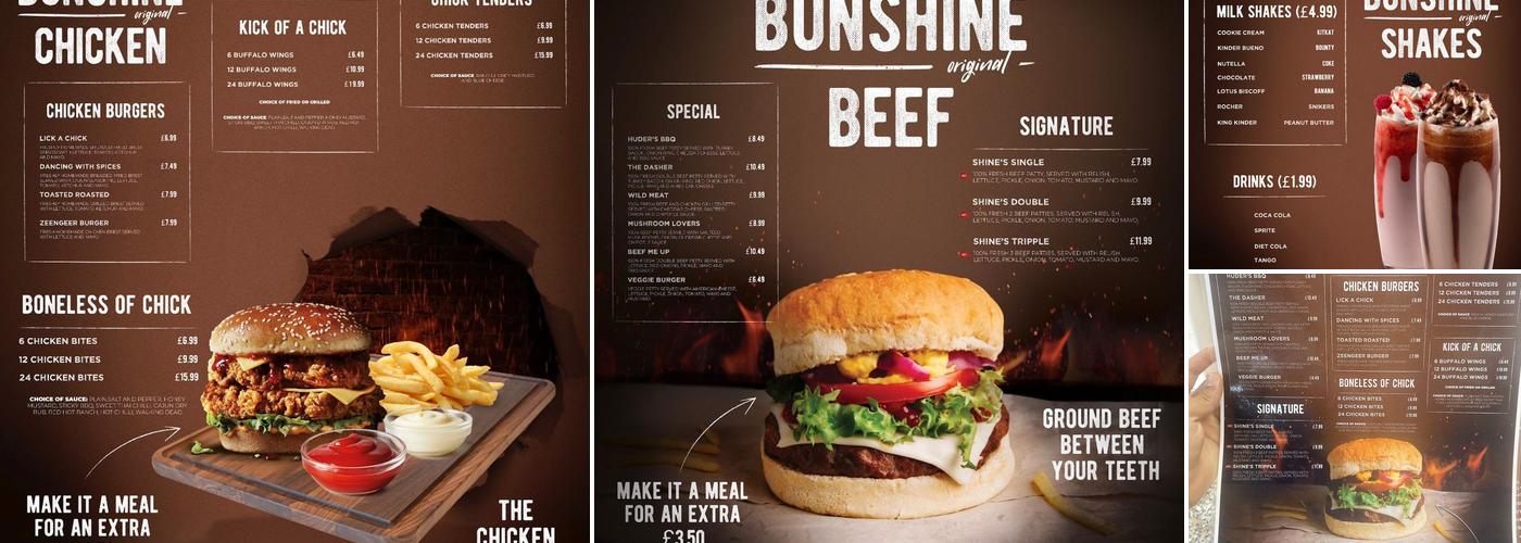 BUNSHINE [ halal burgers ] Menu