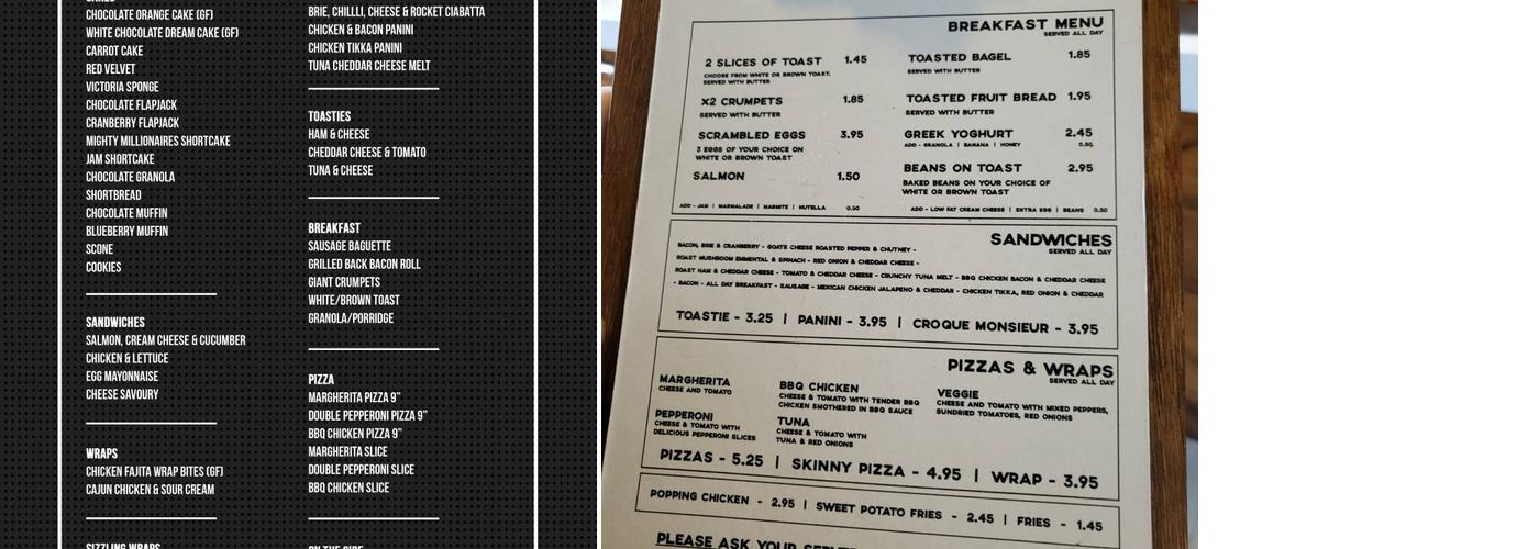 Coffee Boy - Huddersfield Menu