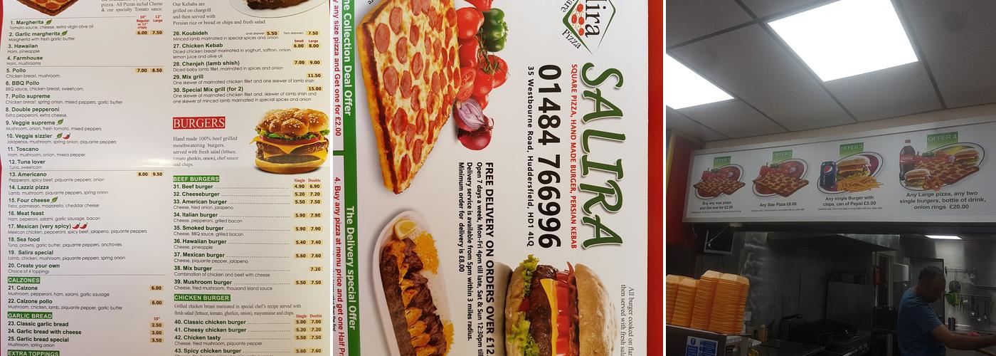 Salira square pizza Menu