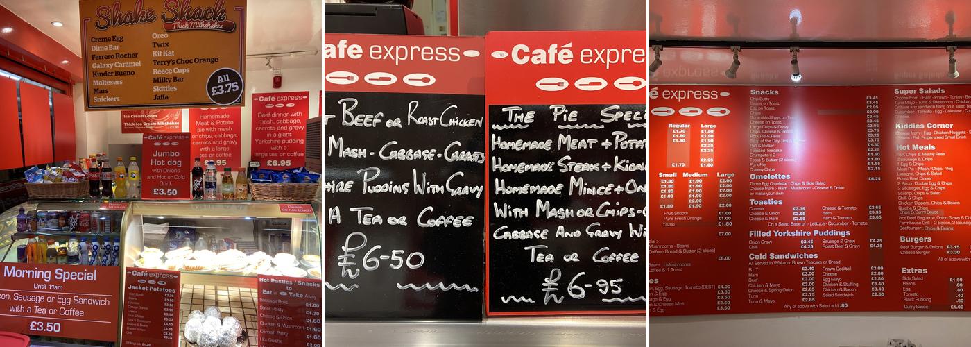 Cafe Express Menu
