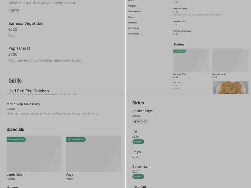 Multan's Street Food Menu