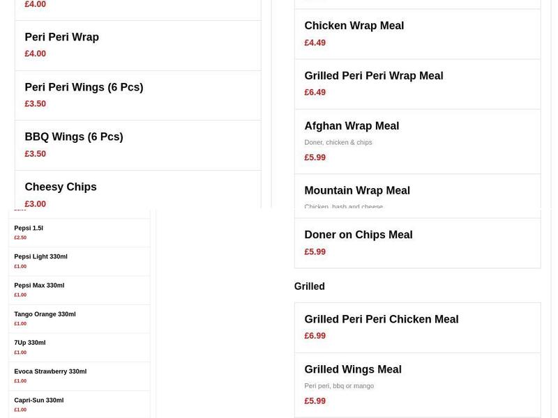 JUS CHICKEN Menu