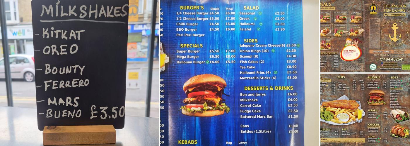 Anchor Fish & Chips Menu