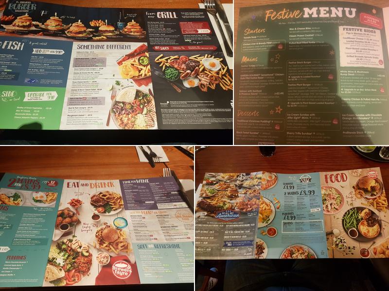 Tindale Crossing Brewers Fayre Menu