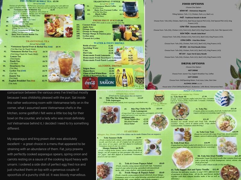 Viet Memories Menu