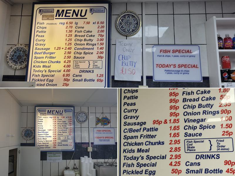 Cave Street Fisheries Menu