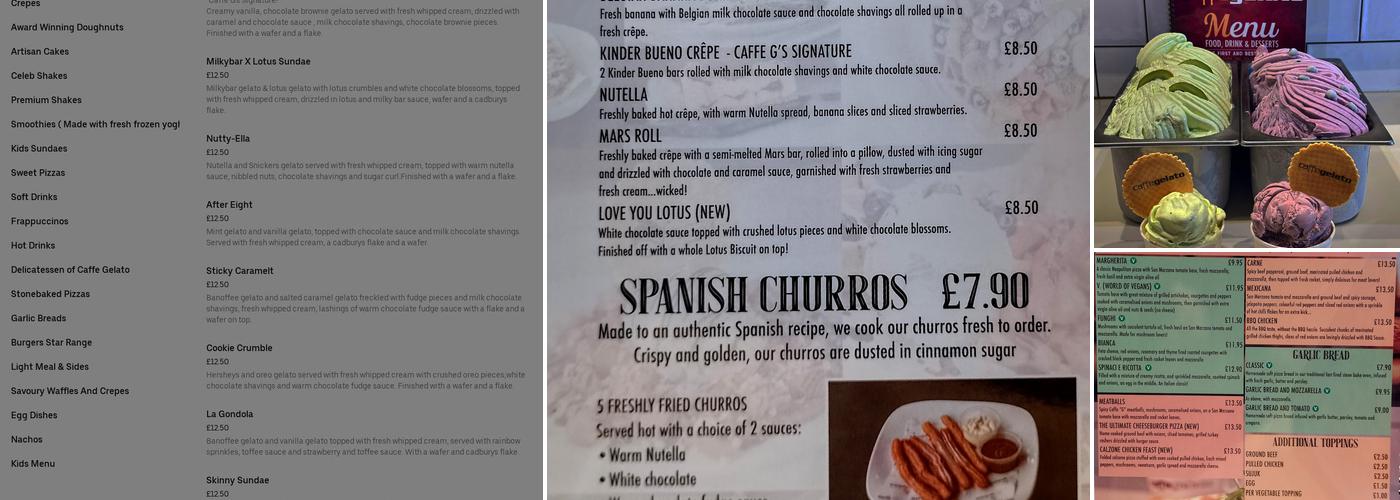 Caffe Gelato Menu