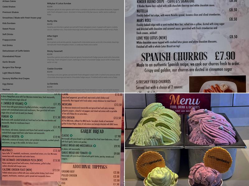 Caffe Gelato Menu