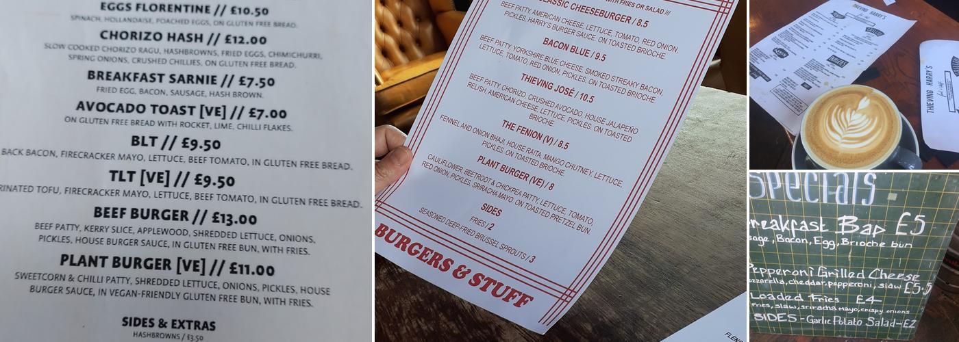 Thieving Harry's Menu