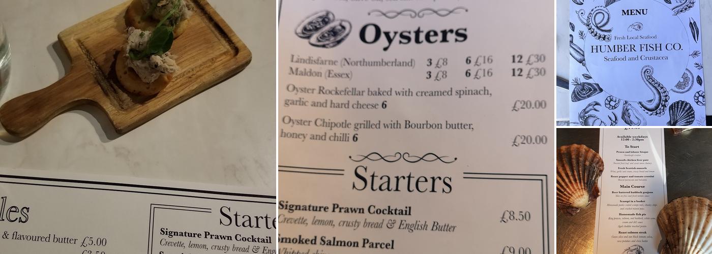 Humber Fish Co Menu