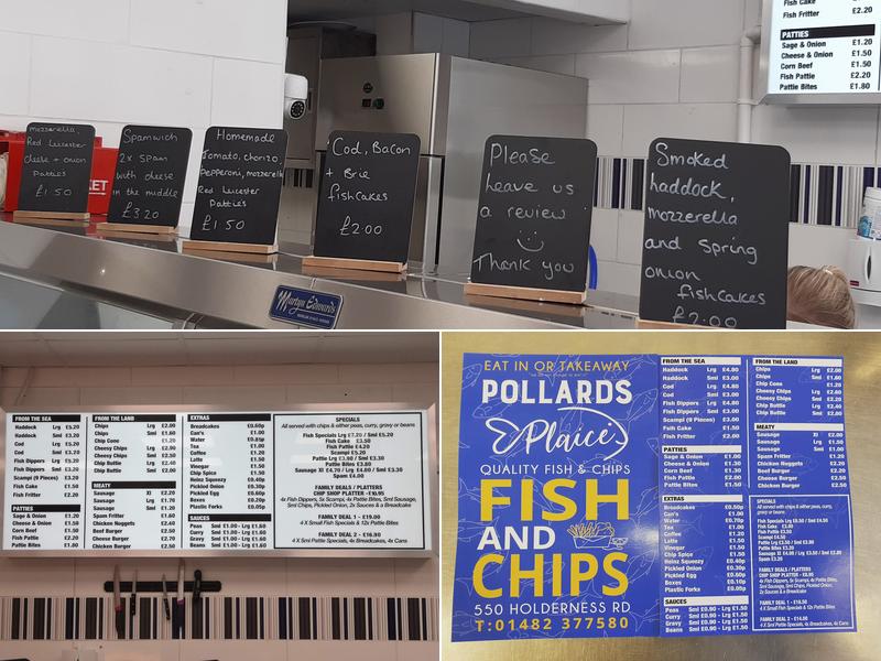 Pollards Plaice Menu