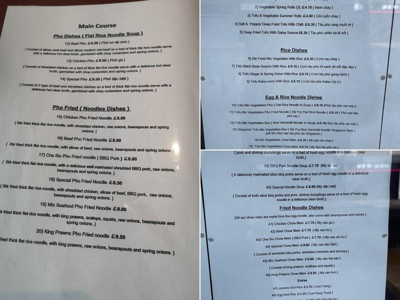 Pho36 Menu
