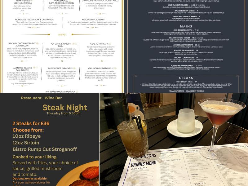 J. Johnson Wine Bar and Bistro Menu