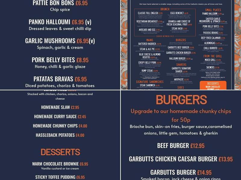 Garbutts Menu