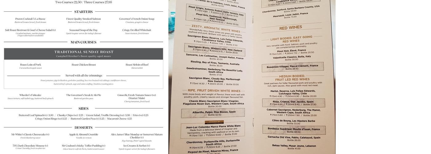 Marco Pierre White Steakhouse Bar & Grill Hull Menu