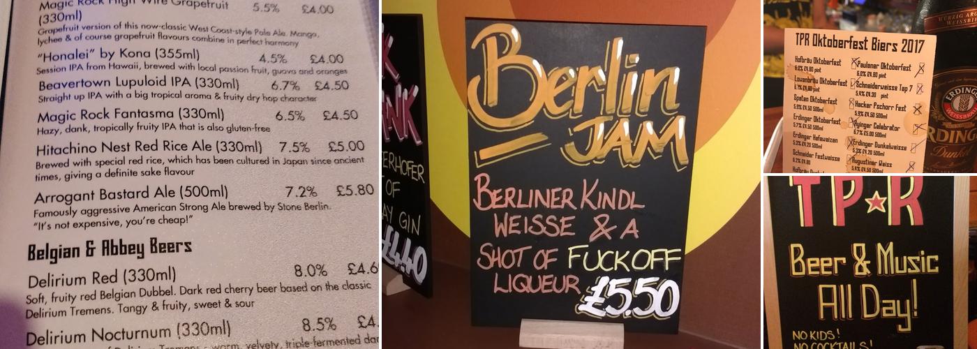 The People's Republic Bar Menu