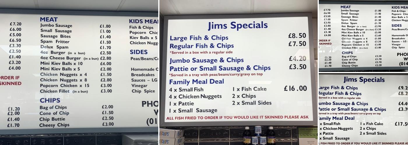 Jim’s Menu
