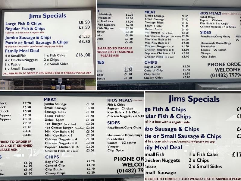 Jim’s Menu