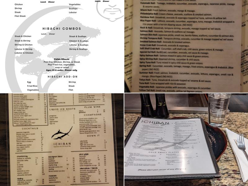 Ichiban Sushi Bar & Grill Menu