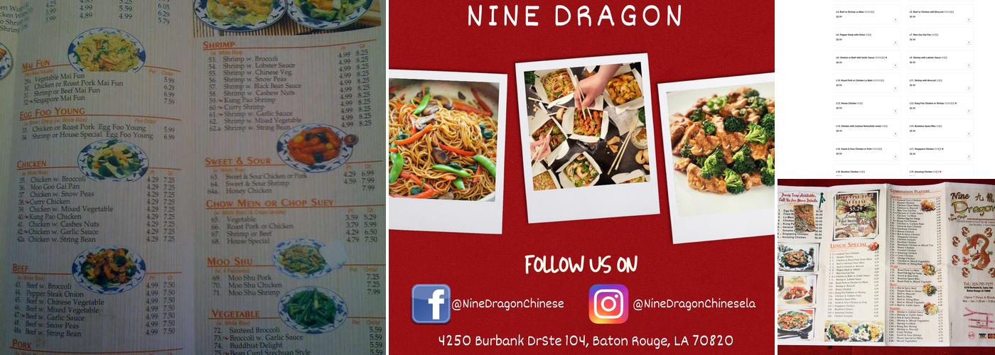 Nine Dragon Chinese Restaurant Menu