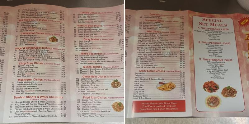 Mayflower Chinese Menu