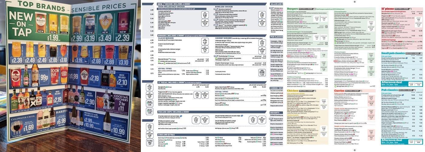 Wetherspoon at Sanctuary Menu