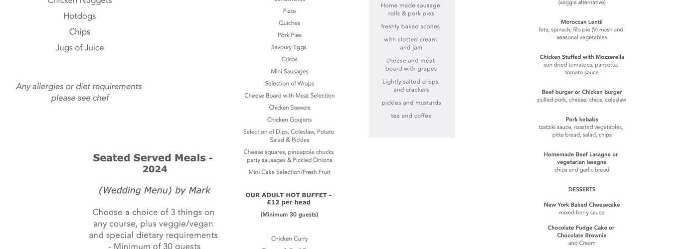 Pitch 21 - Bar & Events Venue Menu