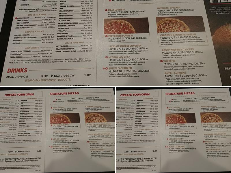 Pizza Hut Menu