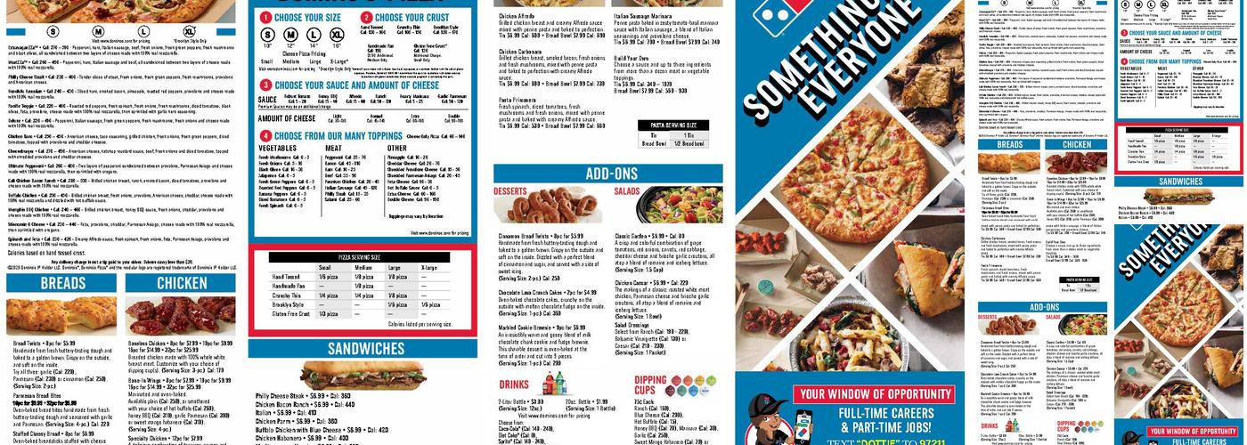 Domino's Pizza Menu